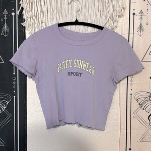 PacSun pacific sunwear cropped shirt. Lavender baby tee cute summer tee